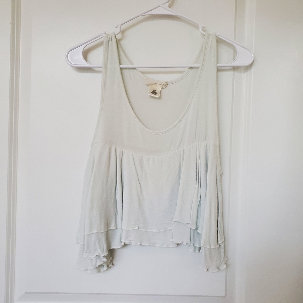 White Flowy Crop Top